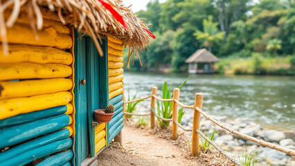 house in the woods, old house in the village, hut in the jungle
