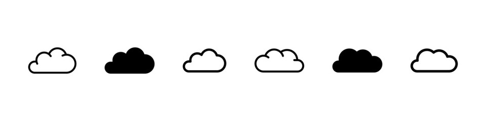 Cloud sign. Cloud icon set. Isolated cloud vector set. Line design.
