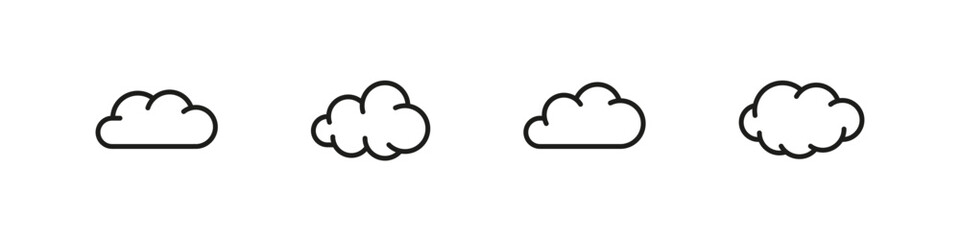 Cloud sign. Cloud icon set. Isolated cloud vector set. Line design.