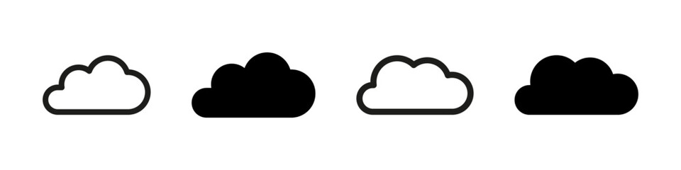 Cloud sign. Cloud icon set. Isolated cloud vector set. Line design.