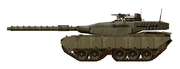 Magach-8T (MBT concept based on the Magach-8 tank, using a chassis with tandem tracks) © Tikros