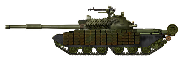 Obj-168TA 115mm (The concept of a new MBT, using a chassis with tandem tracks, a turret from a T-62 tank and a 115mm gun) © Tikros