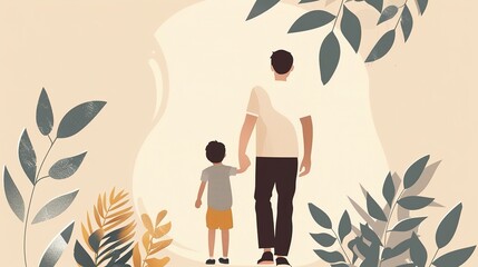 Simple Elegant Father's Day Poster Template: Minimalist Design Elements for Heartwarming Greeting Graphics