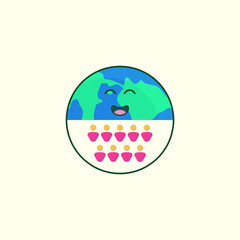 Cartoon illustration of the earth crying because of overpopulation, for the global World Population Day