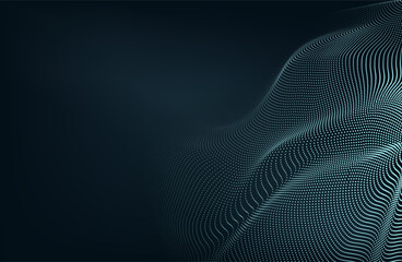 Naklejka premium Gold wave lines on dark brown background with lighting effect and glitter with copy space for text. Luxury design style. Vector illustration