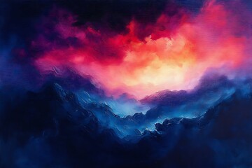 Naklejka premium Sky Symphony: A captivating blend of vibrant colors dances across the canvas of the sky, creating a breathtaking spectacle of nature's artistry.