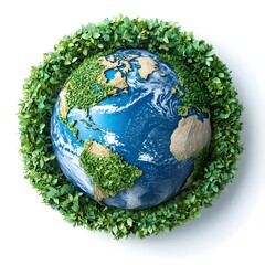 Earth day concept on white background World environment
