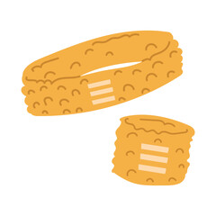Sweat-free headband and hands. The yellow flat color illustration is suitable for medical websites, applications, posters about health, fitness, cardiology, disease prevention and cardiac activity.