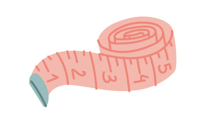 tape is a centimeter for measuring the figure. flat color illustration is suitable for medical websites, applications, posters about health, fitness, cardiology, disease prevention, cardiac activity
