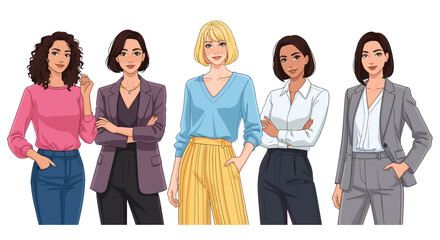Obraz premium Diverse Group of Business Women Standing Together Representing Unity Strength and Professionalism