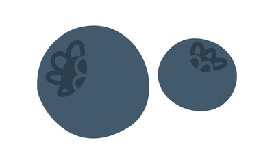 Blueberries and blueberries. Proper nutrition. The flat color illustration is suitable for applications, posters about health, fitness, exercise, disease prevention and cardiac activity.
