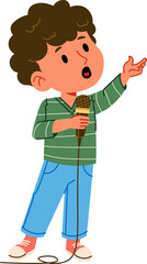 Boy Singing with Microphone