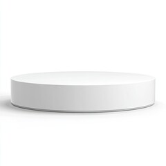 Blank, white, circular pedestal