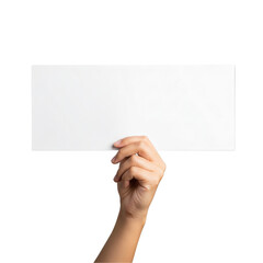 Obraz premium Copy space for your text hands holding empty board isolated on white background. Close up PNG file 