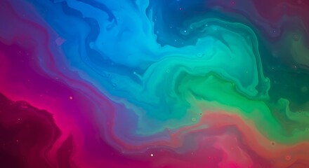 Colorful Abstract Fluid Art Background with Swirling Ink Texture