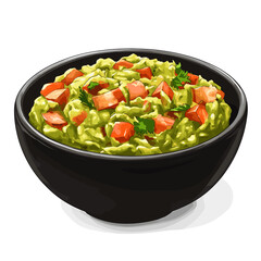 Bowl of guacamole guac vector isolated on a white background