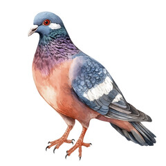 watercolor of Passenger Pigeon, vector, isolated on a white background.