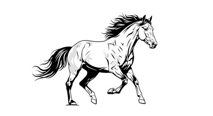 Majestic Running Horse Silhouette Design
