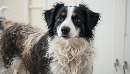 Fototapeta premium dog in a black and white color