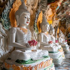 ฺNakhon nayok , Thailand - July 14 , 2024 : Beautiful fantacy Naka cave at Wat Maniwong Temple.