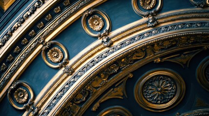 Obraz premium Opulent Gold and Teal Architectural Detail