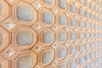 Aged wall background. Grunge surface, brick closeup, vintage pattern