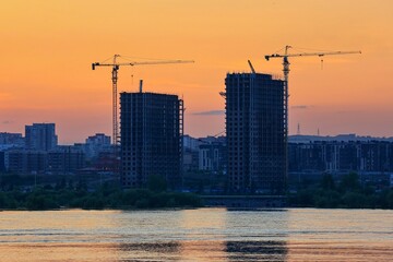 construction site with crane