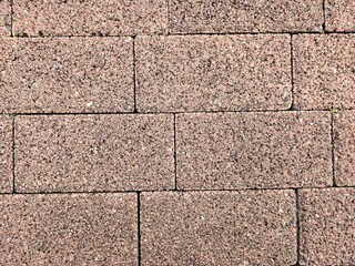 Close-Up of Textured Laterite Brick Wall or Pavement