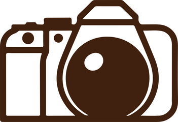 camera device vector, silhouette of a single dslr camera, digital camera icon
