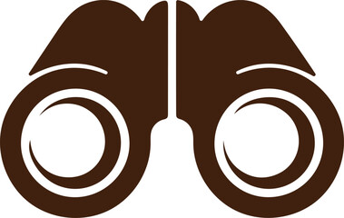 single binocular silhouette vector, flat binocular icon, travel binoculars