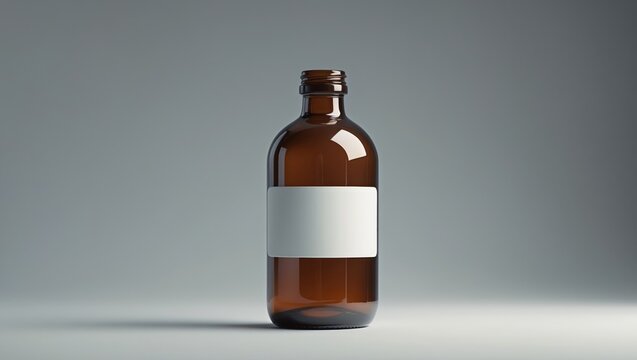 Beer bottle mockup featuring NRW, Vichy type with a blank label.