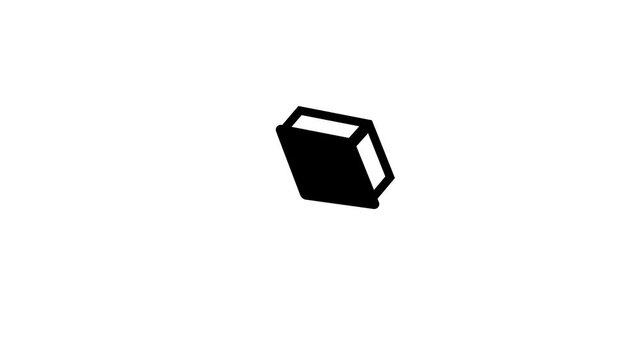 "Minimalist Black Book Icon on White Background &ndash; Education, Library, and Knowledge Concept"