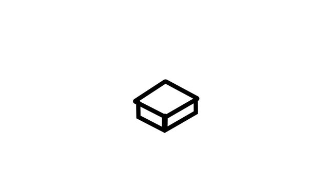 Abstract 3D Wireframe Shape Rotating on White Background &ndash; Loop Animation