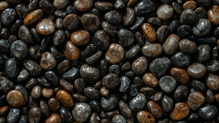 Obraz premium Wet pebbles of different colors creating a relaxing background