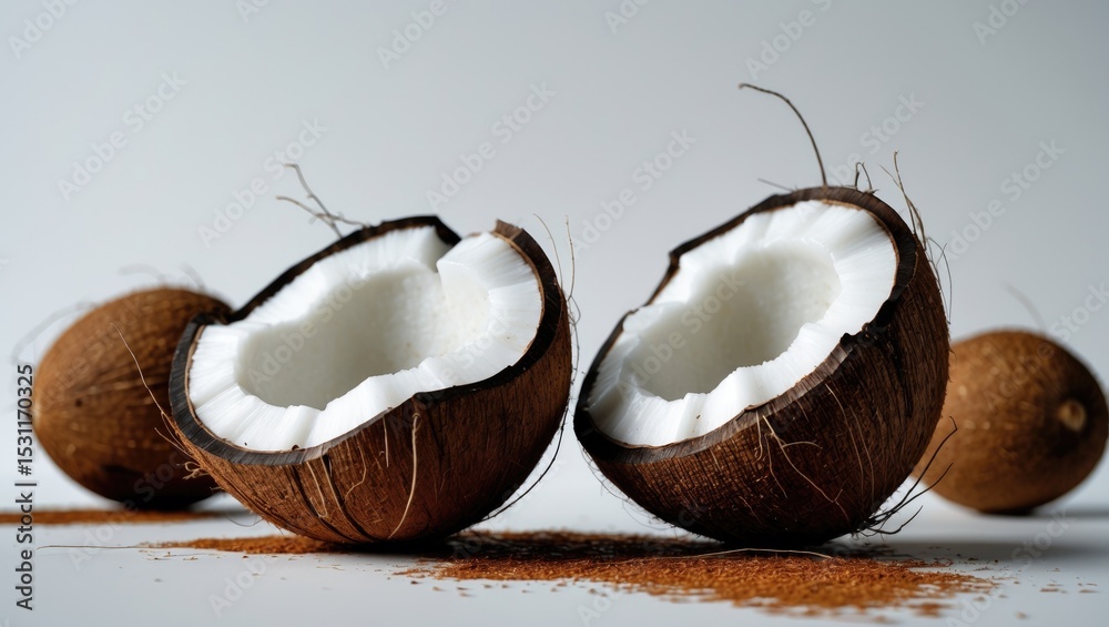 Poster slices of coconut isolated on a background
