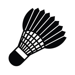 Black silhouette of badminton shuttlecock in corner angle