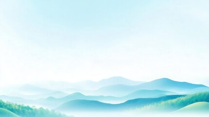 Minimalist Mountain Landscape with Soft Light and Fog