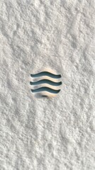Minimalist Wave Symbol on Oatmeal Textured Background
