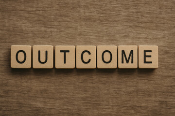 Fototapeta premium The concept outcome reveals the result a decision-making process that shapes final business achievements and summaries