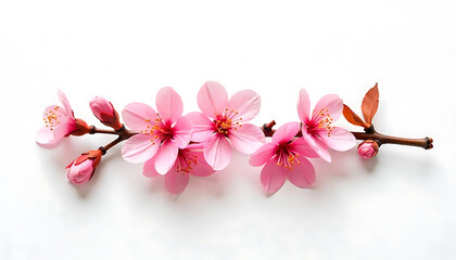 Cherry Blossom Branches and Falling Petals Against a Blue Sky