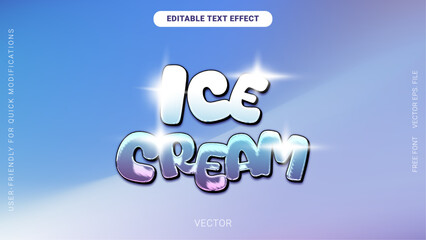 Shiny Ice Cream Editable Text Effect in Cool Pastel Colors
