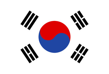 Vector illustration of the South Korean national flag.
