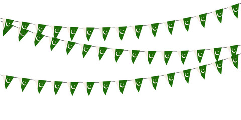 Patriotic bunting flags of the Pakistan. Vector illustration.