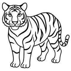 Tiger Trace line art vector 