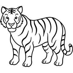 Tiger Trace line art vector 