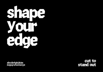 Bold Cutout Handmade Display Font, Modern Geometric Letters A-Z