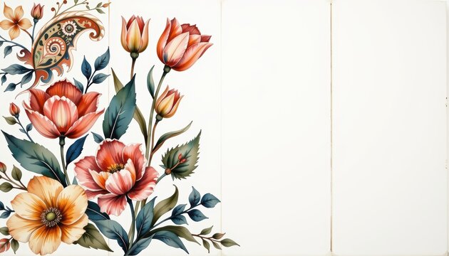 Beautiful floral arrangement with blank stationery, perfect for invitations, announcements, and personalized notes