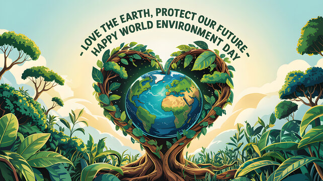 Love the earth protect our future happy world environment day