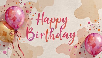 Vibrant balloons and happy birthday message, a colorful celebration of joy festivity
