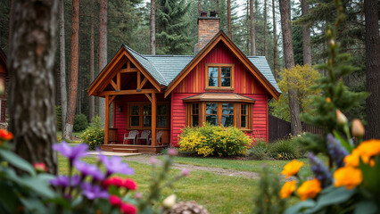 house in the woods, old house in the village, hut in the jungle, river, stone bridge
